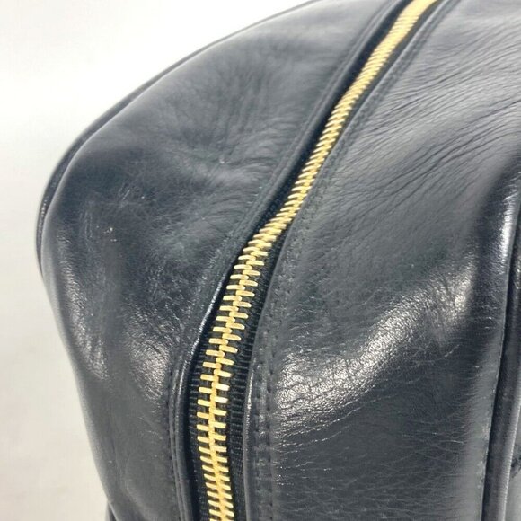 CHANEL vintage Bicolole Clutch Bag Makeup Pouch Cosmetics Pouch Leather Black - Picture 6 of 13